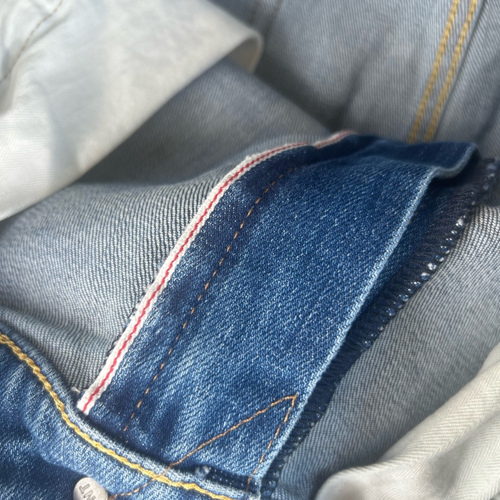 Flint and Tinder Stretch Selvedge Denim Straight Leg Jeans Light Wash 36x36 - Picture 6 of 11
